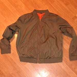 Torrid Olive Green Bomber Jacket with Orange Lining